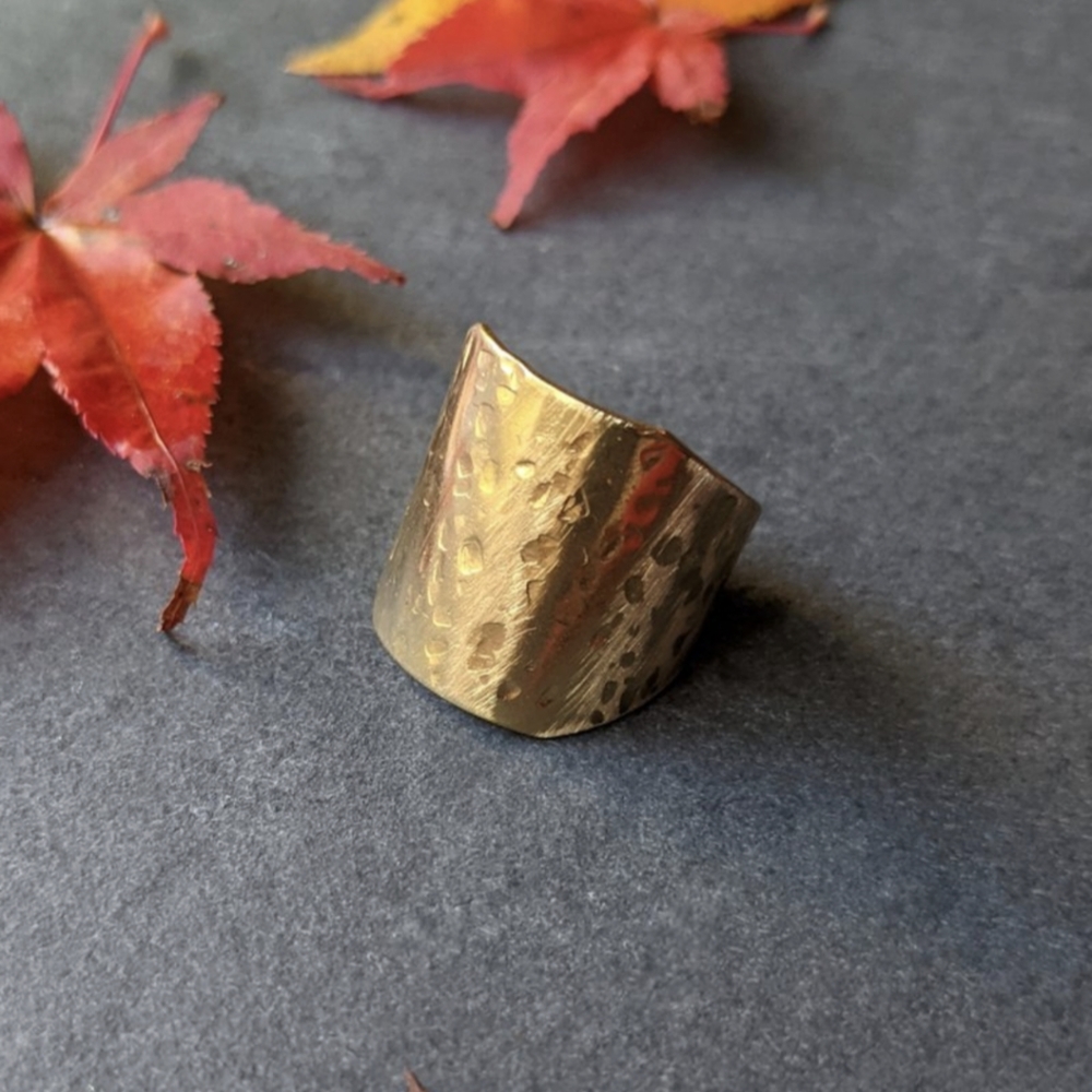 🦋LAST🦋 NWT Brazed Brand Artisan Hammered Brass Ring